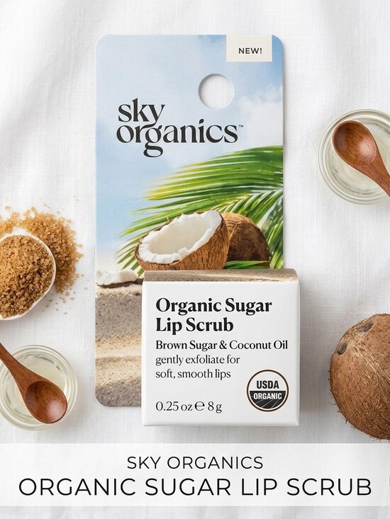 Sky Organics Other - Sky Organics Organic Sugar Lip Scrub Brown Sugar & Coconut Oil 0.25 oz
